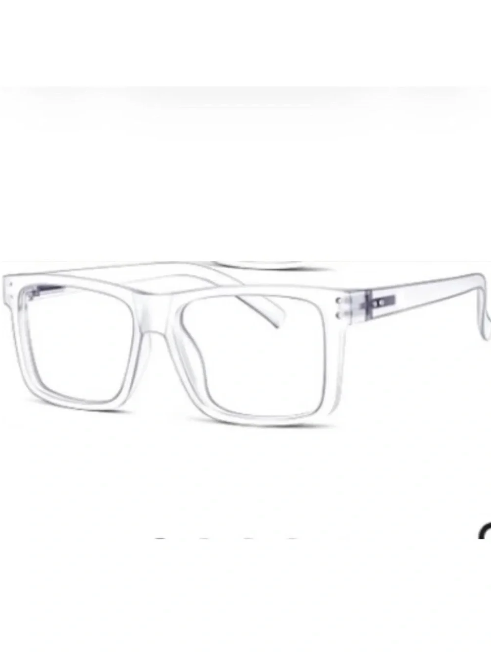 Square Clear Modern Reading Glasses Spring Hinges Unisex Transparent Readers 2.5